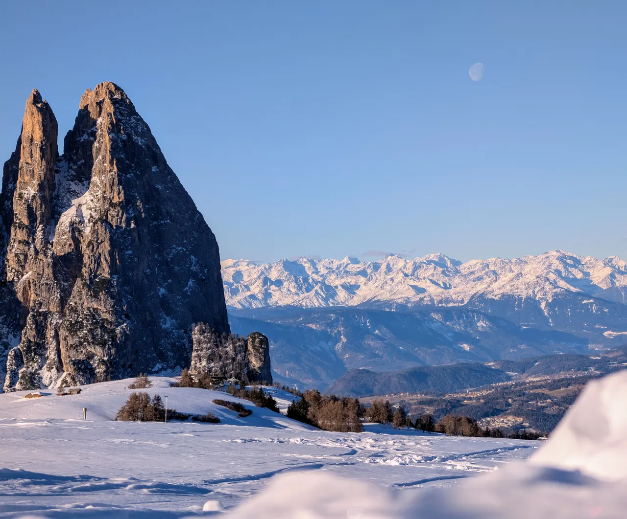 Schlern, Seiser Alm, South Tyrol: On a January morning.